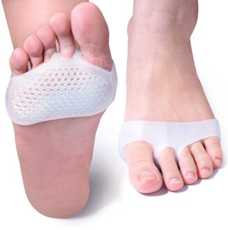 2 Stuks/1 Paar Witte Zachte Voorvoet Pads Siliconen Bal Van De Voet Kussen Voorkomen Voet Corn Eelt Blaren Pijn relief Voetverzorging Tool