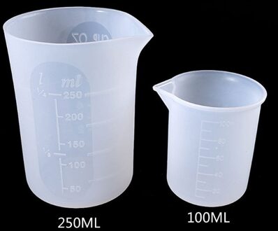 2 stuks 100 ML 250 ML Flexibele Siliconen Maatbeker Kok Bakers Hars Sieraden Gereedschap