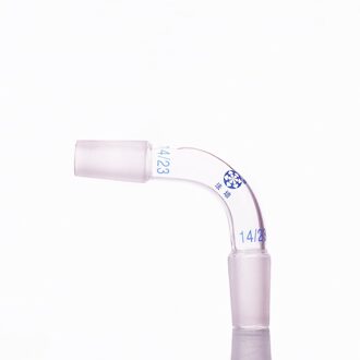 2 stuks 105 graden elleboog, Joint 14/23, Destillatie elleboog Distilleren hoofd 105 graden, gebogen standaard grond mond