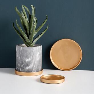 2 Stuks 11.5/15Cm Keramische Bloempot Lade Bloempot Lekbak Keramische Cement Bloempot Base Tray Voor Tuin balkon 11.5x1.5cm gouden