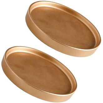 2 Stuks 11.5/15Cm Keramische Bloempot Lade Bloempot Lekbak Keramische Cement Bloempot Base Tray Voor Tuin balkon 15x1.8cm gouden