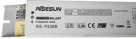 2 Stuks 110 V/220 V 50-60Hz 2X36W T8 2 Lamp Elektronische Ballast RS-EU236B RS-P236 220V