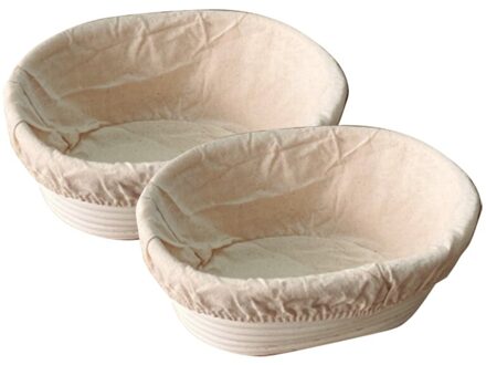 2 Stuks 12 Inch Brood Mand Rotan Proofing Mand Liner Ronde Ovale Fruit Lade Deeg Voedsel Opslag Container