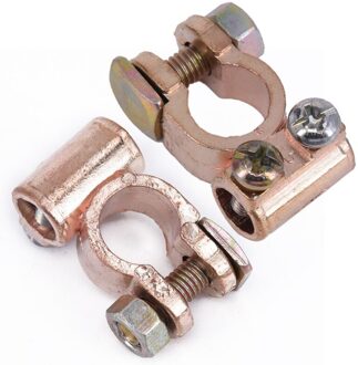 2 stuks 12V Auto Batterij Terminals Klemmen Paar Schroef Verbinding Positieve Negatieve Messing Kabels Connectors Accessoires