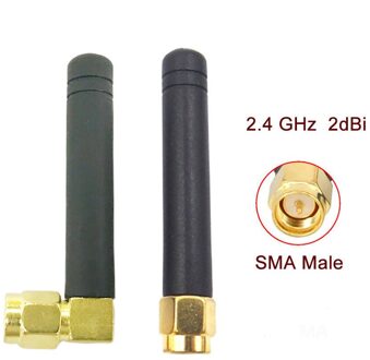 2 Stuks 2.4 Ghz Wifi Antenne 2dBi Antenne Sma/RP-SMA Male Connector 2.4 Ghz Antenne Wifi Antenne Voor Draadloze router Wifi Booste SMA mannetje / rechtdoor