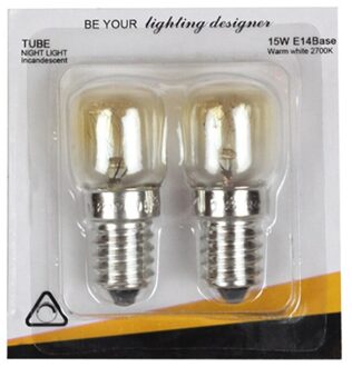 2 Stuks 220V E14 300 Graden Hittebestendig Magnetron Lamp Fornuis Lamp Verlichting Lamp 15/25W 15W-zilver