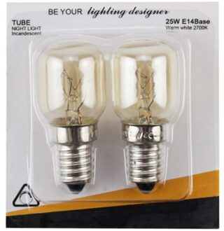 2 Stuks 220V E14 300 Graden Hittebestendig Magnetron Lamp Fornuis Lamp Verlichting Lamp 15/25W 25W-zilver