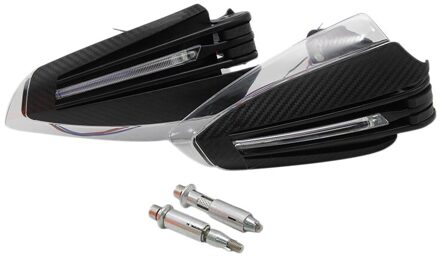 2 Stuks 22Mm 7/8 Inch Motorcycle Hand Guard Led Richtingaanwijzer Handvat Protector Black