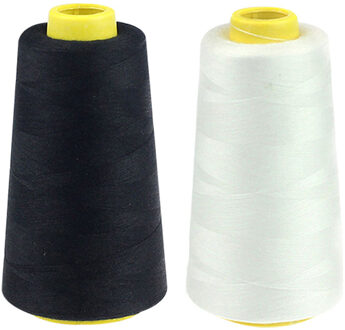 2 Stuks 2300 Yards Sterk En Duurzaam Naaigaren Voor Naaien Polyester Draad Kleding Naaibenodigdheden Accessoires Wit Zwart Donkergrijs