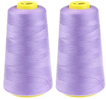 2 Stuks 2300 Yards Sterk En Duurzaam Naaigaren Voor Naaien Polyester Draad Kleding Naaibenodigdheden Accessoires Wit Zwart Paars