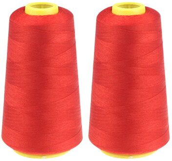 2 Stuks 2300 Yards Sterk En Duurzaam Naaigaren Voor Naaien Polyester Draad Kleding Naaibenodigdheden Accessoires Wit Zwart Rood