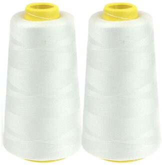 2 Stuks 2300 Yards Sterk En Duurzaam Naaigaren Voor Naaien Polyester Draad Kleding Naaibenodigdheden Accessoires Wit Zwart