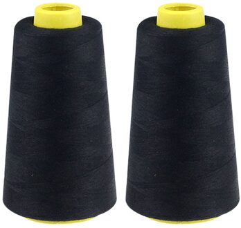 2 Stuks 2300 Yards Sterk En Duurzaam Naaigaren Voor Naaien Polyester Draad Kleding Naaibenodigdheden Accessoires Wit Zwart
