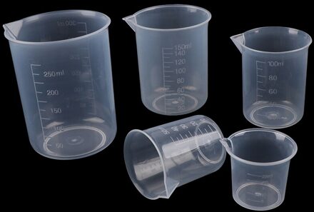 2 Stuks 250Ml/150Ml/100Ml/50Ml/25Ml Transparante Keuken Laboratorium Plastic volumetrische Beker Maatbeker 100 ml