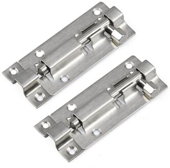 2 Stuks 3 Inch Barrel Bolt Klink Rvs Sliding Bolt Lock Veiligheid Thuis Anti-Diefstal Guard Bouten action Hardware