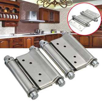 2 Stuks 3 Inch Dubbelwerkende Lente Scharnier Saloon Cafe Deur Swing Deur Rvs Scharnier Geschikt Deur Dikte: 2.5-3.5Cm