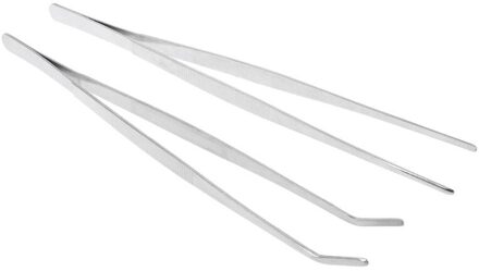 & 2 Stuks 30 cm Reptiel Voeden Tang Pincet Klem Gebogen Rvs Feeder Clip APR29