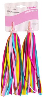 2 Stuks 30Cm Kinderen Kids Scooter Balans Fiets Decoratieve Lint Fietsstuur Kleurrijke Kwastje Streamers 300x20mm geel roze