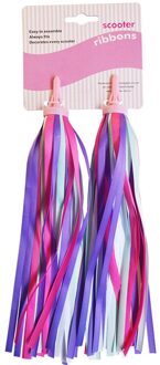 2 Stuks 30Cm Kinderen Kids Scooter Balans Fiets Decoratieve Lint Fietsstuur Kleurrijke Kwastje Streamers 300x20mm roze paars