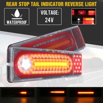 2 Stuks 33Cm 24V Dynamische Led Auto Vrachtwagen Achterlicht Remlichten Reverse Richtingaanwijzer Lamp Trailer vrachtwagen Bus Camper Caravan