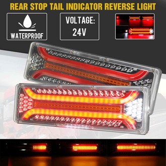 2 Stuks 33Cm 24V Dynamische Led Auto Vrachtwagen Achterlicht Richtingaanwijzer Remlichten Signaal Lamp Trailer vrachtwagen Bus Camper Caravan Rv