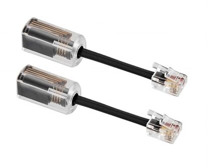2 Stuks 360 Graden Draaibare Draadloze Bedrade Anti Kronkelende Telefoon Kabel Ontklitter Connector Swivel Elektrische Apparatuur Kantoor zwart Wired