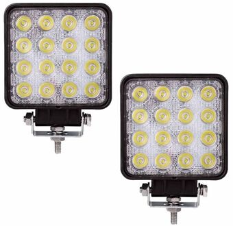 2 stuks 48W 6000k LED Spot Beam Vierkante Werklampen Lamp Tractor SUV Truck 4WD 12V 24V High Power Spotlight Schijnwerper