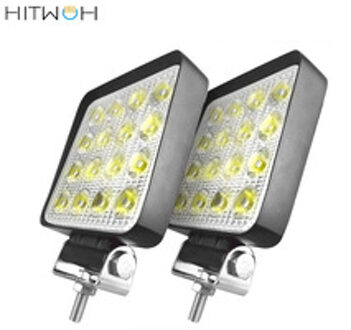 2 STUKS 4X4 48W 6400Lm LED Verlichting Bar Off-road Bulb Lamp Licht Mist Verlichting exterieur Voor Cabine Boot SUV Truck Flood Beam Light