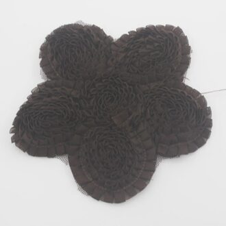 2 Stuks 5 "Leuke Oversized Grote Verstoorde Chiffon Bloemen Voor Baby Meisjes Rompertjes Jumpsuit Tee Shirts Jurk Kleding Maken accessoires bruin