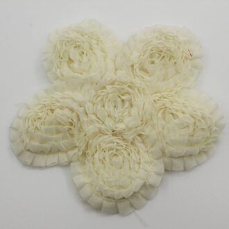 2 Stuks 5 "Leuke Oversized Grote Verstoorde Chiffon Bloemen Voor Baby Meisjes Rompertjes Jumpsuit Tee Shirts Jurk Kleding Maken accessoires ivoor