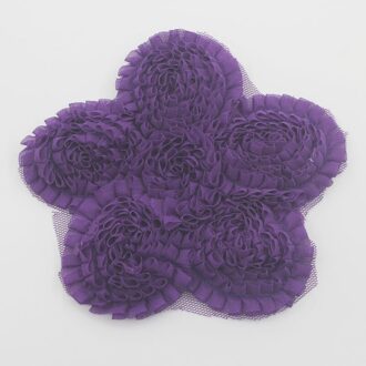 2 Stuks 5 "Leuke Oversized Grote Verstoorde Chiffon Bloemen Voor Baby Meisjes Rompertjes Jumpsuit Tee Shirts Jurk Kleding Maken accessoires paars