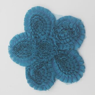 2 Stuks 5 "Leuke Oversized Grote Verstoorde Chiffon Bloemen Voor Baby Meisjes Rompertjes Jumpsuit Tee Shirts Jurk Kleding Maken accessoires pauw