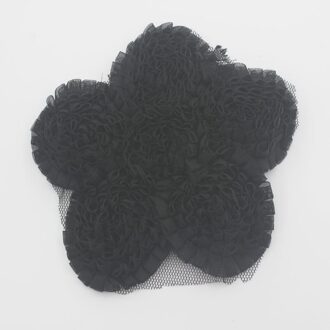 2 Stuks 5 "Leuke Oversized Grote Verstoorde Chiffon Bloemen Voor Baby Meisjes Rompertjes Jumpsuit Tee Shirts Jurk Kleding Maken accessoires zwart