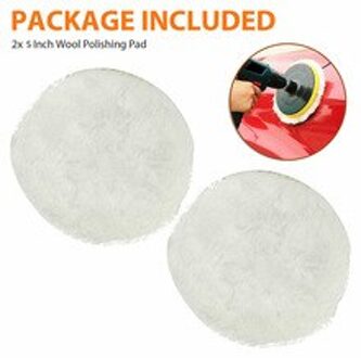 2 Stuks 5 "Zachte Wol Buffing Polijsten Polijstmachine Wiel Pads Kit Auto Buffer Pad Cleaning Tools Polijsten Pad