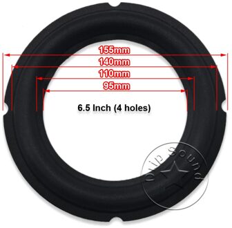 2 Stuks 6.5 "/7.5"/8 "Inch Speaker Foam Rand Bass Subwoofer Woofer Surround Cirkel Reparatie vervangende Onderdelen 6.5 Inchh (4 holes)