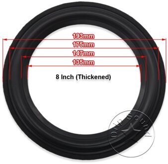 2 Stuks 6.5 "/7.5"/8 "Inch Speaker Foam Rand Bass Subwoofer Woofer Surround Cirkel Reparatie vervangende Onderdelen 8 duim (B thickened)