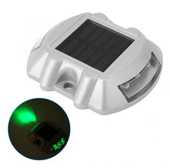 2 stuks 6 LED Solar Road Stud Lichten Grond Tuin Gazon Dek Pathway Outdoor Waterdichte Lampen groen