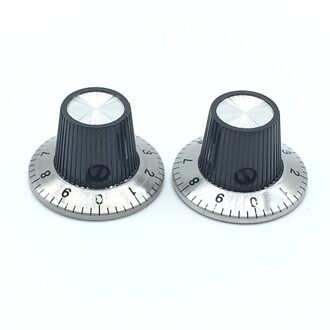 2 Stuks 6 Mm Gat Met Digitale Wijzerplaat Metalen Oppervlak Potentiometer C2 Knop Switch Caps 29X18mm