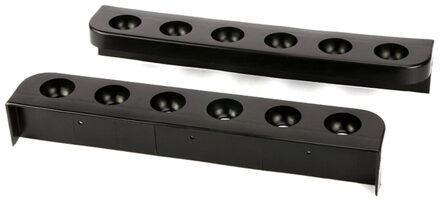 2 Stuks 6-Slot Biljartkeu Rack Wall Mounted Pool Cue Stick Houder Hengel Stand (Black) Size 1