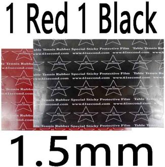 2 Stuks 61 Tweede Thunder Lm Training Rubber Pips In Tafeltennis Racket Rubber Met Spons 1 rood 1 zwart 1.5mm
