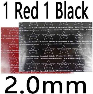 2 Stuks 61 Tweede Thunder Lm Training Rubber Pips In Tafeltennis Racket Rubber Met Spons 1 rood 1 zwart 2.0mm