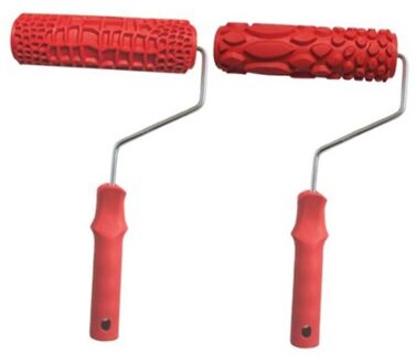 2 Stuks 7Inch Reliëf Patroon Diy Muur Schilderen Roller Met Plastic Handvat (EG324T EG328T)