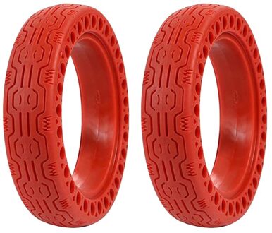 2 Stuks 8.5 Inch Elektrische Scooter Duurzaam Anti-Explosie Tubeless Effen Tire Voor Xiaomi Mijia M365/Ninebot rood