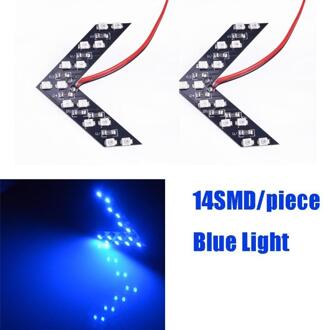 2 Stuks 8000K Led Arrow Panel Achteruitkijkspiegel Richtingaanwijzer Auto Achteruitkijkspiegel Indicator Frecce Led Auto koplamp Lampen blauw