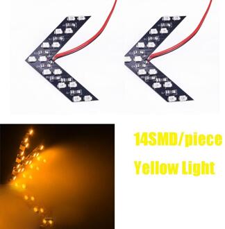 2 Stuks 8000K Led Arrow Panel Achteruitkijkspiegel Richtingaanwijzer Auto Achteruitkijkspiegel Indicator Frecce Led Auto koplamp Lampen geel