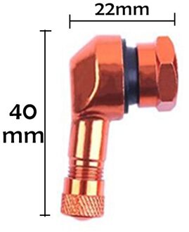 2 Stuks 90 Graden Cnc Motorfiets Velg Wiel Tubeless Klepstelen Voor Velg Wiel Onderdelen Accessoires Goederen oranje