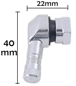 2 Stuks 90 Graden Cnc Motorfiets Velg Wiel Tubeless Klepstelen Voor Velg Wiel Onderdelen Accessoires Goederen zilver