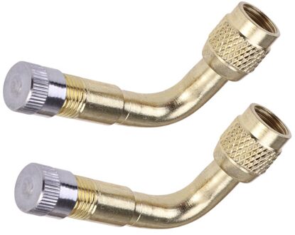 2 Stuks 90 Graden Messing Air Tyre Schrader Stem Met Uitbreiding Adapter Voor Auto Vrachtwagen Motorfiets