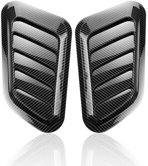 2 Stuks Abs Car Universal Decoratieve Intake Scoops Turbo Bonnet Vent Hood Auto Accessoire NJ88 koolstofvezel