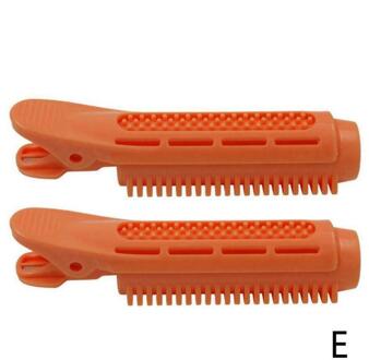 2 Stuks Abs Magic Haarverzorging Rollen Haar Krultang Geen Warmte Geen Clip Haar Curling Styling Diy Tool Haarwortel golf Pluizige Clip Curler oranje